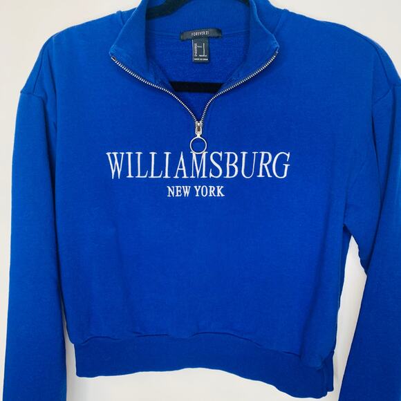 Williamsburg New York Cropped 1/4 Zip Sweatshirt Sz Small - Picture 8 of 8